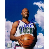 Shawn Respert Milwaukee Bucks Signed 8x10 Glossy Photo JSA Authenticated