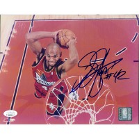Jerry Stackhouse Detroit Pistons Signed 8x10 Glossy Photo JSA Authenticated