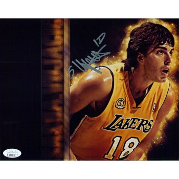 Sasha Vujacic Los Angeles Lakers Signed 8x10 Glossy Photo JSA Authenticated