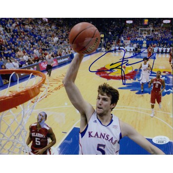 Jeff Withey Kansas Jayhawks Signed 8x10 Glossy Photo JSA Authenticated