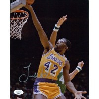 James Worthy Los Angeles Lakers Signed 8x10 Matte Photo JSA Authenticated