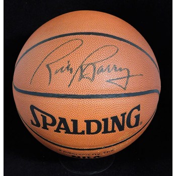Rick Barry Signed Spalding Indoor/Outdoor Basketball JSA Authenticated