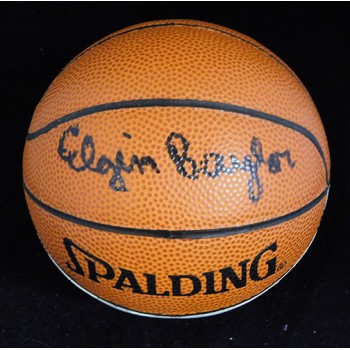 Elgin Baylor Los Angeles Lakers Signed Mini Basketball JSA Authenticated