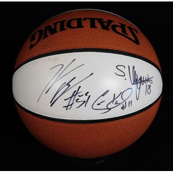 Los Angeles Lakers Sasha Vujacic Kwame Brown Signed Basketball JSA Authenticated
