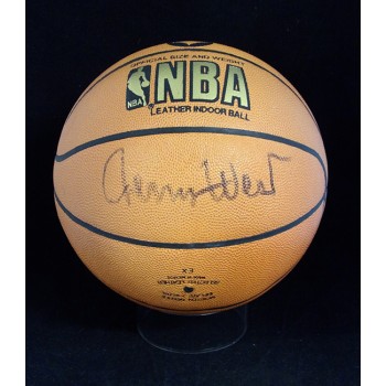 Jerry West Signed Spalding Leather Indoor Basketball JSA Authenticated