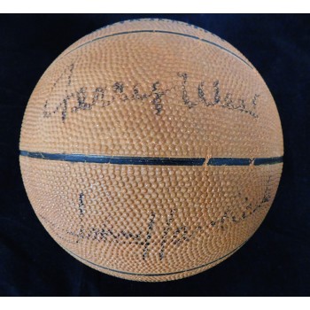 Jerry West and John Havlicek Signed Mini Basketball JSA Authenticated