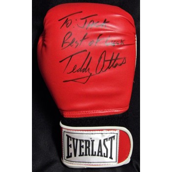 Teddy Atlas Boxer Signed Red Everlast Boxing Glove JSA Authenticated