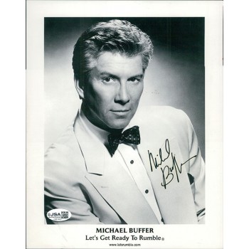 Michael Buffer Announcer Signed 8x10 Cardstock Promo Photo JSA Authenticated