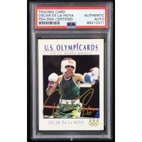 Oscar De La Hoya Signed 1992 Impel Olympic Card #23 PSA Authenticated