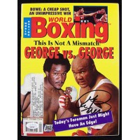 George Foreman Boxer Signed World Boxing April 1995 Magazine JSA Authenticated