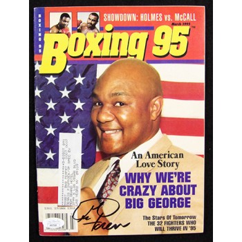 George Foreman Signed World Boxing 95 March 1995 Magazine JSA Authenticated