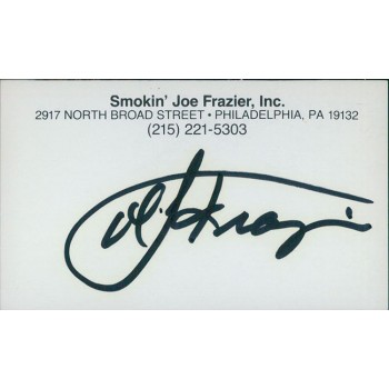 Joe Frazier Boxer Signed 2x3.5 Business Card JSA Authenticated