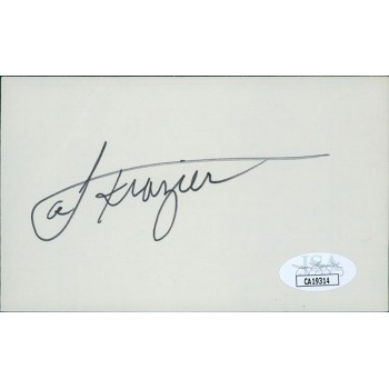 Joe Frazier Boxer Signed 3x5 Index Card JSA Authenticated