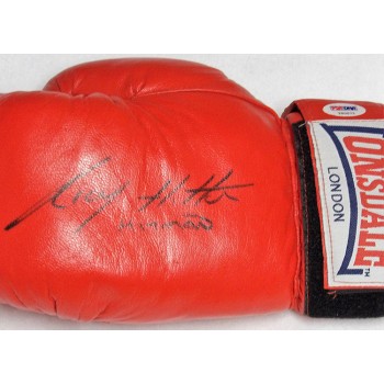 Ricky Hitman Hatton Boxer Signed Red Boxing Glove PSA Authenticated No Card