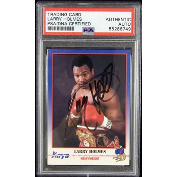 Larry Holmes Signed 1991 Kayo Boxing Card #189 PSA Authenticated