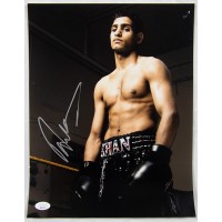 Amir Khan Boxer Signed 11x14 Matte Photo JSA Authenticated Kinks