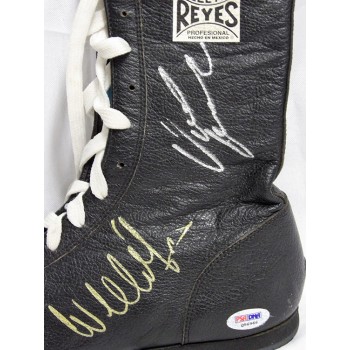 Vitali and Wladimir Klitschko Signed Black Reyes Boxing Shoe PSA Authenticated