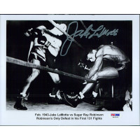 Jake LaMotta Raging Bull Boxer Signed 8x10 Glossy Photo PSA Authenticated