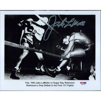 Jake LaMotta Raging Bull Boxer Signed 8x10 Glossy Photo PSA Authenticated