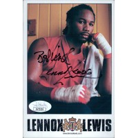 Lennox Lewis Boxer Signed 4x6 Cardstock Photo JSA Authenticated