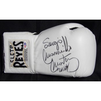 Sergio Martinez Boxer Signed White Reyes Boxing Glove PSA Authenticated DMG
