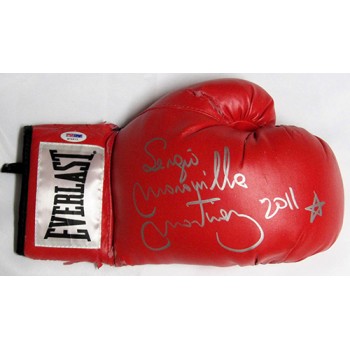 Sergio Martinez Boxer Signed Red Everlast Boxing Glove PSA Authenticated DMG