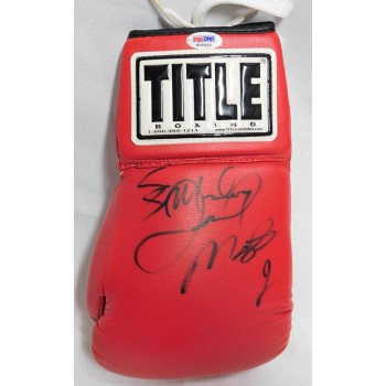 Floyd Mayweather Jr. Sugar Shane Mosley Signed Title Boxing Glove PSA Authentic