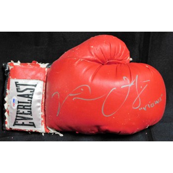 Victor Ortiz Boxer Signed Red Everlast Boxing Glove PSA Authenticated Damaged
