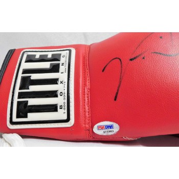 Victor Ortiz Boxer Signed Red Title Boxing Glove PSA Authenticated