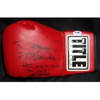 Manny Pacquiao and Timothy Bradley Signed Title Boxing Glove PSA Authenticated