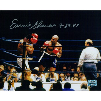 Earnie Shavers Boxer Signed 8x10 Card Stock Photo Shavers Authenticated
