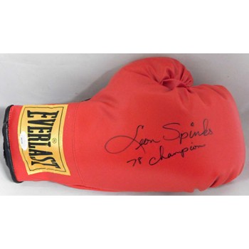 Leon Spinks Boxer Signed Red Everlast Boxing Glove JSA Authenticated