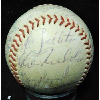 Milwaukee Braves 1954 Team Signed Spalding NL Baseball JSA Authenticated