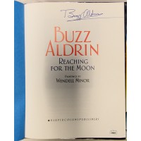 Buzz Aldrin Signed Reaching For The Moon 1 Ed Hardcover Book JSA Authenticated