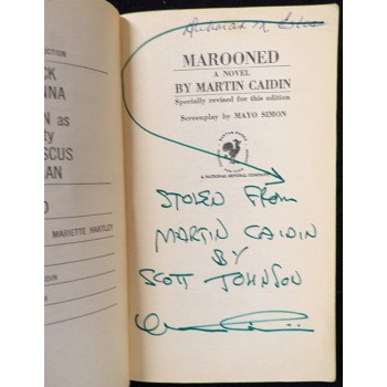 Martin Caidin Signed Marooned Book JSA Authenticated Personalized