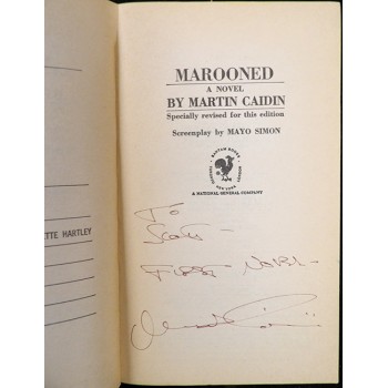 Martin Caidin Signed Marooned Book JSA Authenticated Personalized