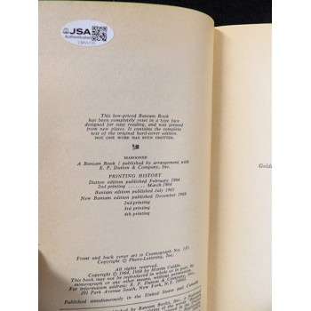 Martin Caidin Signed Marooned Book JSA Authenticated Personalized