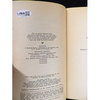 Martin Caidin Signed Marooned Book JSA Authenticated Personalized