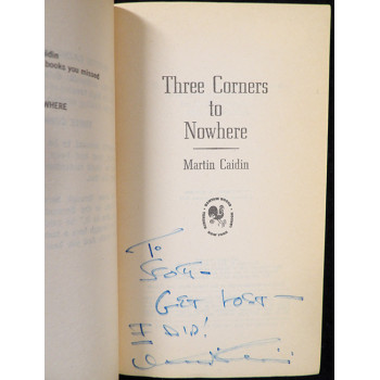 Martin Caidin Signed Three Corners To Nowhere Book JSA Authentic Personalized