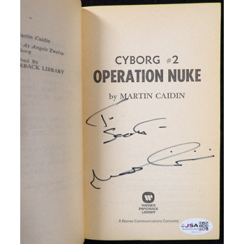 Martin Caidin Signed Cyborg #2 Operation Nuke Book JSA Authentic Personalized