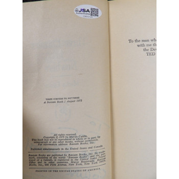 Martin Caidin Signed Three Corners To Nowhere Book JSA Authentic Personalized
