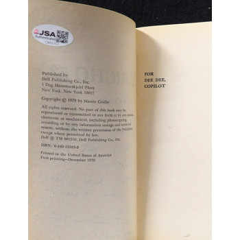 Martin Caidin Signed Jericho 52 Softcover Book JSA Authenticated Personalized