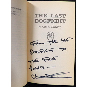 Martin Caidin Signed The Last Dogfight Softcover Book JSA Authenticated