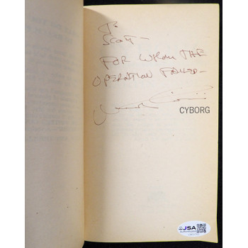 Martin Caidin Signed Cyborg Softcover Book JSA Authenticated Personalized
