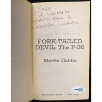 Martin Caidin Signed Fork-Tailed Devil: The P-38 Softcover Book JSA Authentic