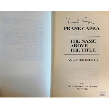 Frank Capra Signed The Name Above The Title Softcover Book JSA Authenticated