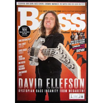 David Ellefson Megadeth Bassist Signed Bass Guitar Magazine JSA Authenticated