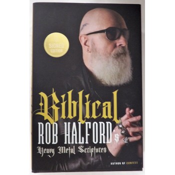 Rob Halford Signed Biblical 1st Edition Hardcover Book JSA Authenticated