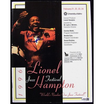 Lionel Hampton Big Band Musician Signed Jazz Festival Program JSA Authenticated