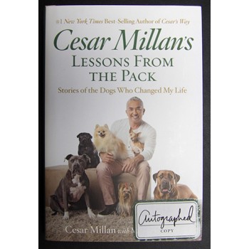 Cesar Millan Signed Cesar Millan's Lessons From The Pack Hardcover Book JSA Auth
